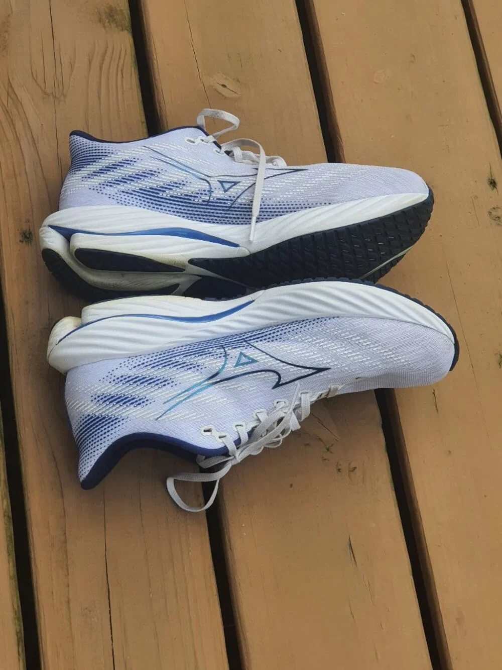Mizuno Wave Rider 28 "White/Estate Blue" Men's Running Shoe Size 11 - Picture 7 of 8